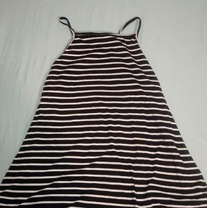 Black and white striped halter top